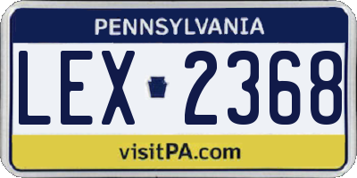 PA license plate LEX2368