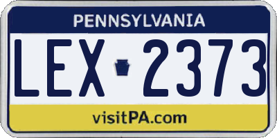 PA license plate LEX2373
