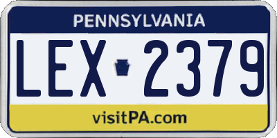 PA license plate LEX2379