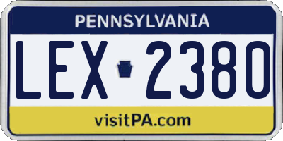PA license plate LEX2380