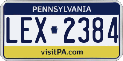 PA license plate LEX2384