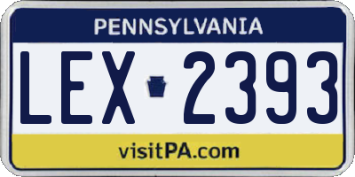 PA license plate LEX2393