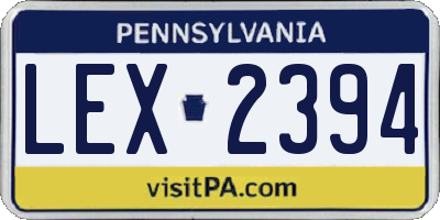 PA license plate LEX2394