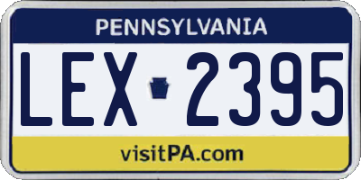PA license plate LEX2395