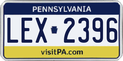 PA license plate LEX2396