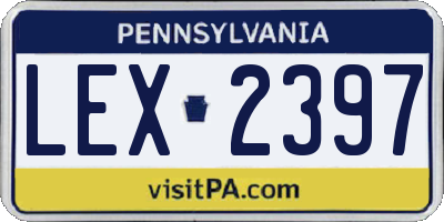PA license plate LEX2397