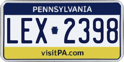 PA license plate LEX2398
