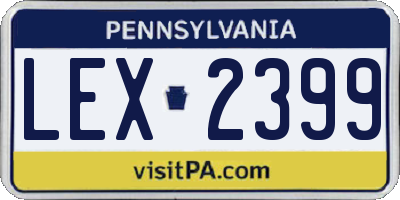 PA license plate LEX2399