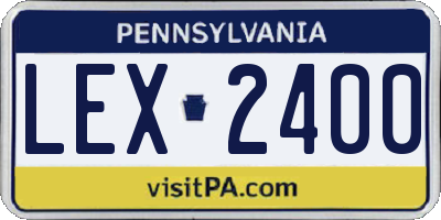 PA license plate LEX2400