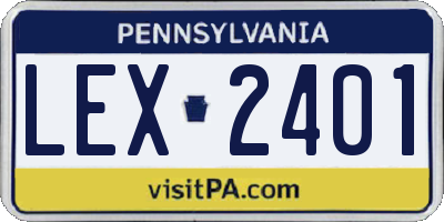 PA license plate LEX2401