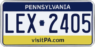 PA license plate LEX2405