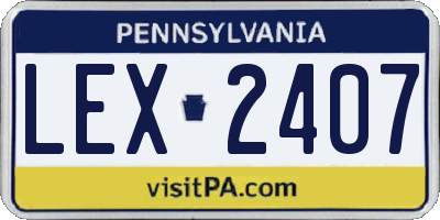 PA license plate LEX2407