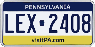 PA license plate LEX2408