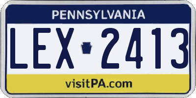 PA license plate LEX2413