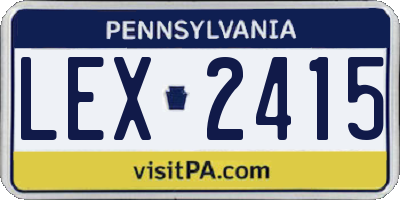 PA license plate LEX2415