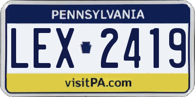 PA license plate LEX2419