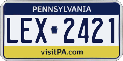 PA license plate LEX2421