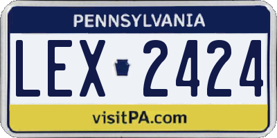 PA license plate LEX2424