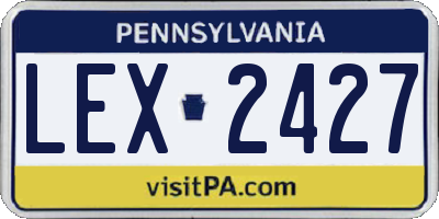 PA license plate LEX2427