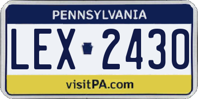 PA license plate LEX2430