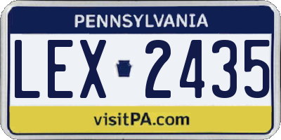 PA license plate LEX2435