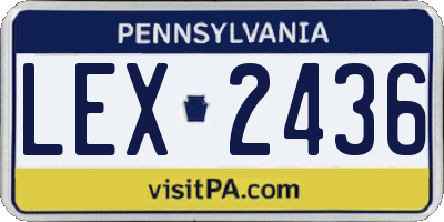 PA license plate LEX2436