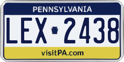 PA license plate LEX2438