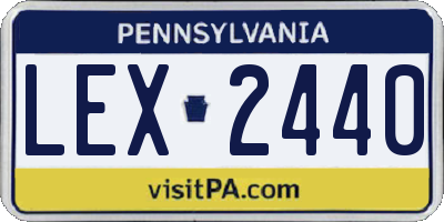 PA license plate LEX2440