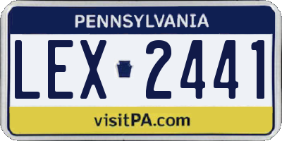 PA license plate LEX2441