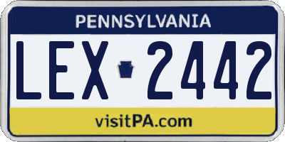 PA license plate LEX2442