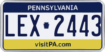 PA license plate LEX2443