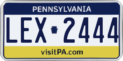PA license plate LEX2444