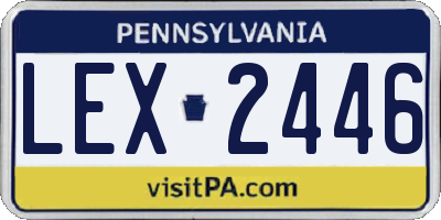 PA license plate LEX2446