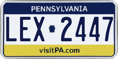 PA license plate LEX2447
