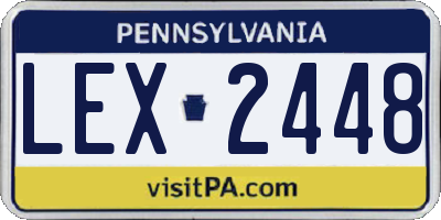 PA license plate LEX2448