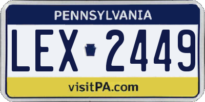 PA license plate LEX2449