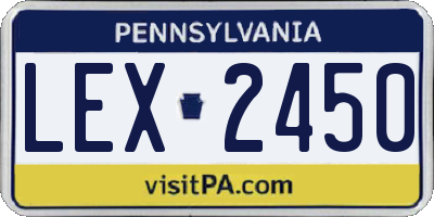 PA license plate LEX2450