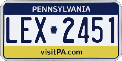 PA license plate LEX2451