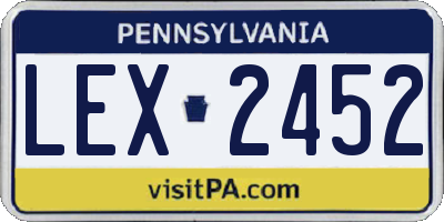 PA license plate LEX2452