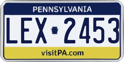 PA license plate LEX2453