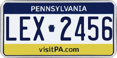 PA license plate LEX2456
