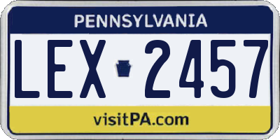 PA license plate LEX2457