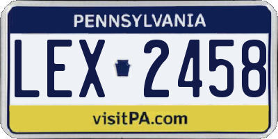 PA license plate LEX2458