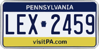 PA license plate LEX2459