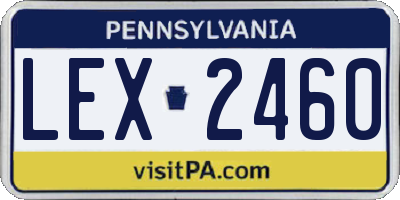 PA license plate LEX2460