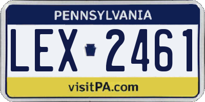 PA license plate LEX2461