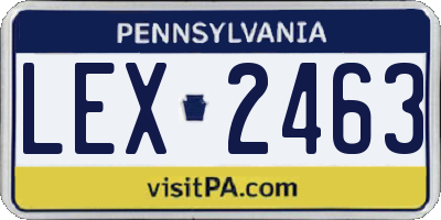 PA license plate LEX2463