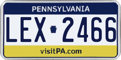 PA license plate LEX2466