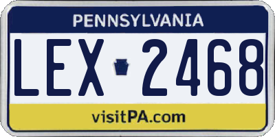 PA license plate LEX2468