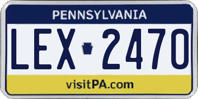 PA license plate LEX2470